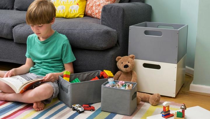 Actual product image Tidy Books Toy Box with Lid & Cream
