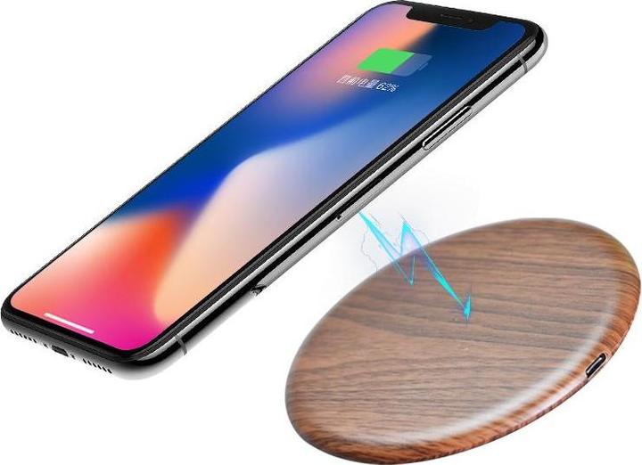 Immagine prodotto PhoneLook Stazione di ricarica senza filo Qi Chargeur wireless Look Bois per smartphone Walnut