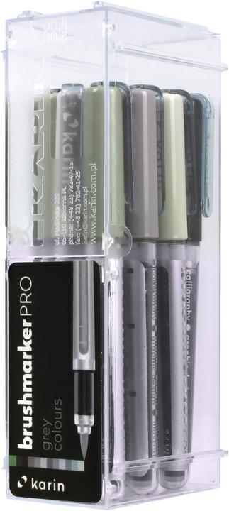 Produktbild Karin PRO - Brush Marker (Schwarz, Grau, Grün, 12 x)