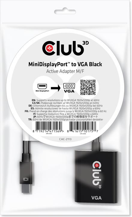 Produktbild Club 3D Mini DisplayPort — VGA (Mini DP, 22 cm)