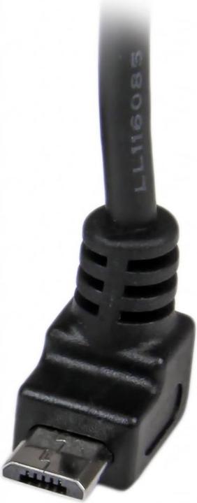 Actual product image StarTech 1m USB 2.0 A to Micro B cable angled upwards - Black - USB A / Micro B data cable / connection cable (1 m, USB 2.0)