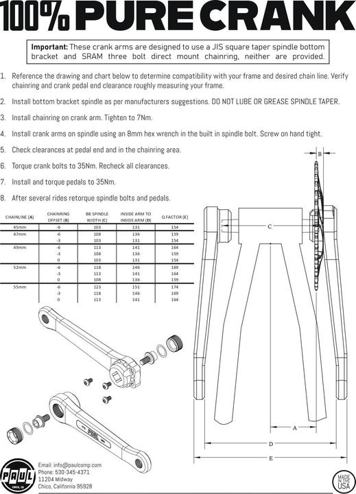 Produktbild Paul Component Engineering Paul Component 100 Percent Pure Paul Kurbel, 165mm, black (165 mm)