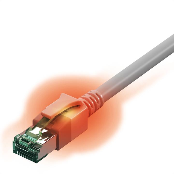 Actual product image Easylan DualBoot LED CS1OAADAD0075 Patch cable Cat6A grey Length 7.5m (PiMF, CAT6a, 7.50 m)