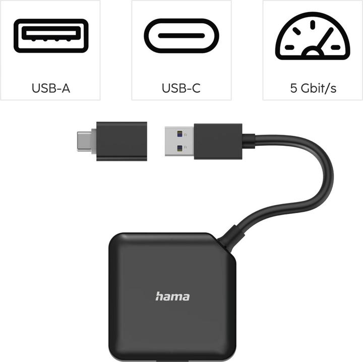 Actual product image Hama USB 3.2 Hub (USB-C, USB-A, 4 Ports)