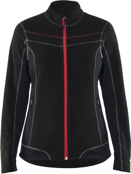 Actual product image Blakläder Ladies microfleece jacket model 4924.1010 black/red (L)