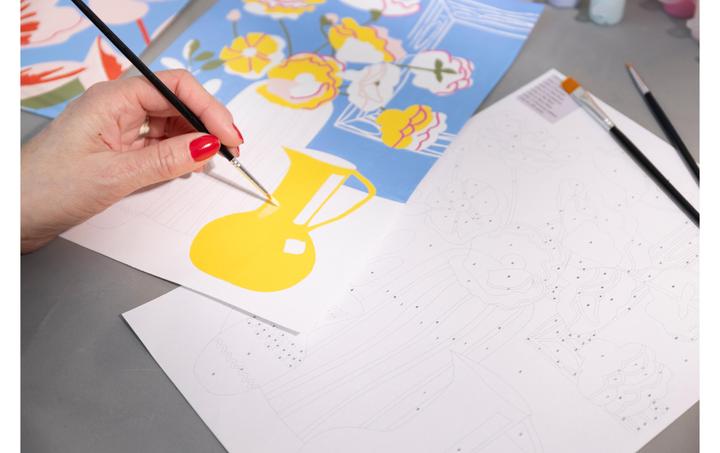 Produktbild Creativ Company Bastelfarbe Malen nach Zahlen mit Acrylfarben 4 Stück (Gelb, Mehrfarbig)