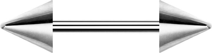 Image du produit Star Piercing Micro Barbell argent avec deux cônes (Acier chirurgical 316L)
