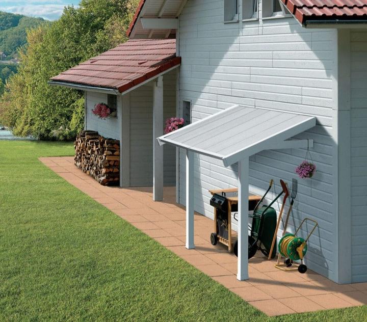 Immagine prodotto Grosfillex Tettoia per capannone in plastica, 119 x 222 x 188 cm, grigio-bianco