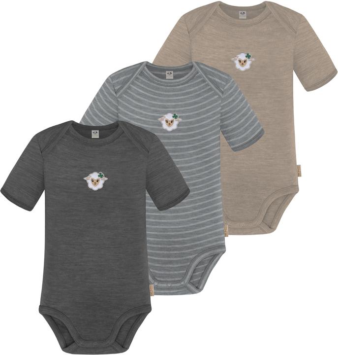 Normani 3er Set Baby Merino Body Kurzarm „Tauranga" - 9295