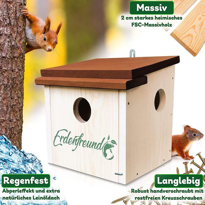 Actual product image Erdenfreund Squirrel tennis house