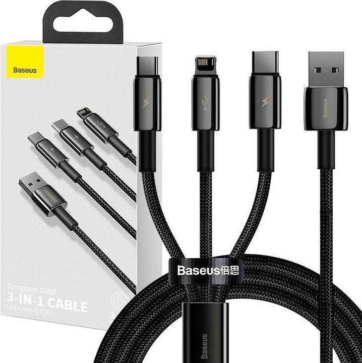 Baseus USB A – USB C, Lightning, USB Micro B (1.50 m, USB 2.0, 66 W)