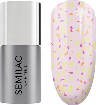 Semilac T26 UV Nail Polish Top No Wipe Matte Peach Galaxy 7ml