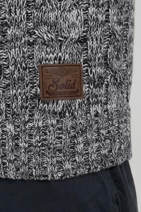 Image du produit Solid Pankraz Pull En Grosse Maille À Col Camionneur Pull-Over Pour Homme 100% Coton Imprimé (M)
