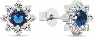 Actual product image Brilio Silver - Decent silver earrings with cubic zirconia Flowers EA577WB
