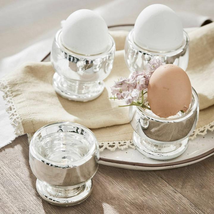 Actual product image Loberon Egg cup set of 4 Lilligret silver (4 x)