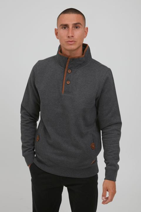 Actual product image Blend Achlias Men's Sweatshirt Sweat Shirt Jumper With High-Neck Buttons And Pockets (XXL)