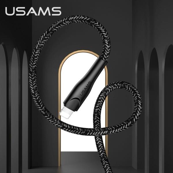 Actual product image Usams USB-A - Lightning cable 1 m black (63788-uniw) (1 m, USB 3.0)