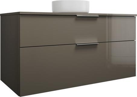 Grau Hochglanz / Grau Glänzend, Griff Chrom G0146