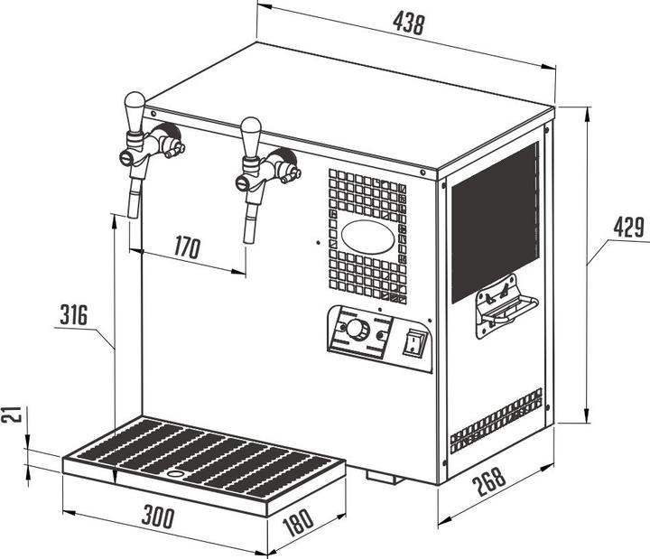 Produktbild Ich-zapfe Wassersprudler, Wasserspender, Zapfanlage - AS-45, 2-leitig