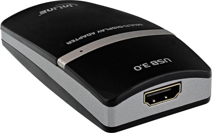 InLine USB Grafikkarte USB 3.0 zu HDMI mit HDMI zu DVI Adapter max. 2048x1152 (HDMI, 15 cm)