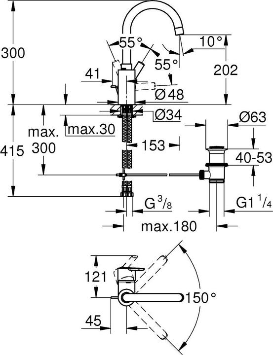 Actual product image Grohe Feel single-lever basin mixer, 1/2", L-size L-Size