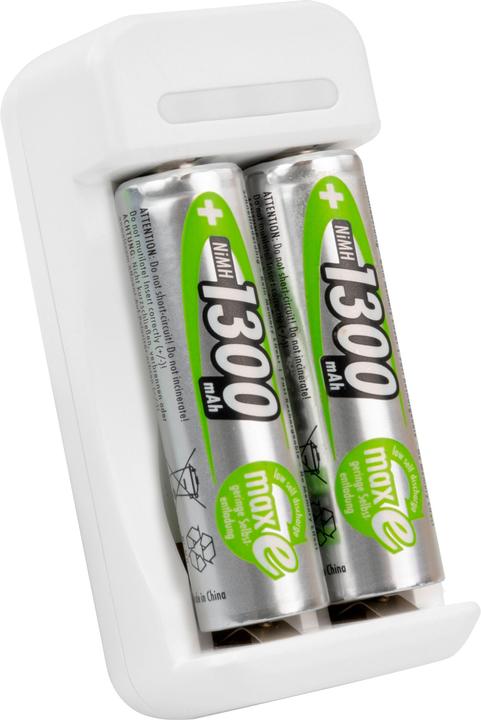 Ansmann Ladegerät Basic II inkl. 2 x AA 1300mAh Akku (1 Stk., AA, AAA, 1300 mAh, Akku)