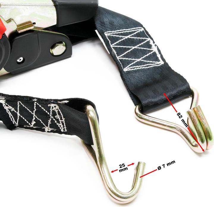 Produktbild Wiltec Automatik Spanngurt 3m 50mm 750daN PES selbstaufrollend Zurrgurt Ratschengurt