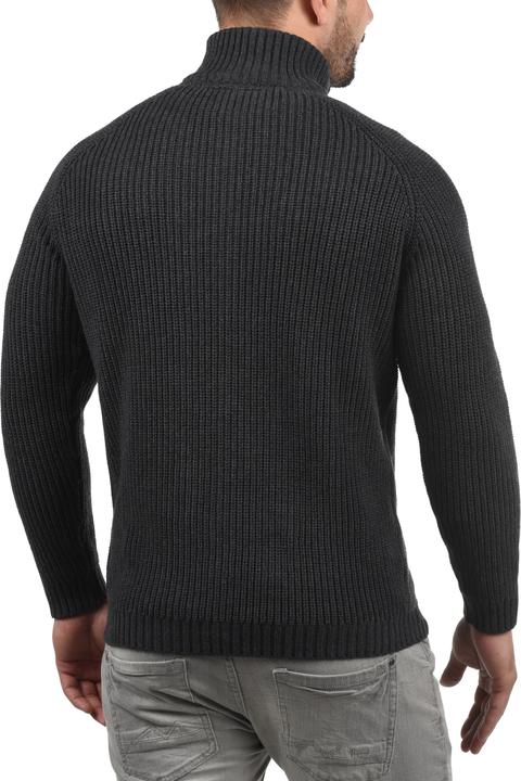 Actual product image Solid Xenos Men's Cardigan Chunky Knit Jacket With Funnel Neck Made Of 100% Cotton (L)