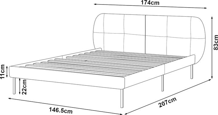 Actual product image En.Casa Upholstered bed Porvoo velvet 140x200 cm dark green (140 x 200)