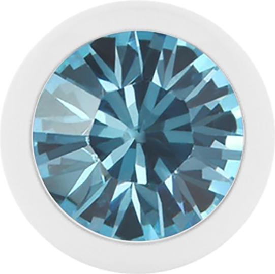 Actual product image Star Piercing Micro sphere Pure White with Swarovski aqua (without brass, Surgical steel 316L)