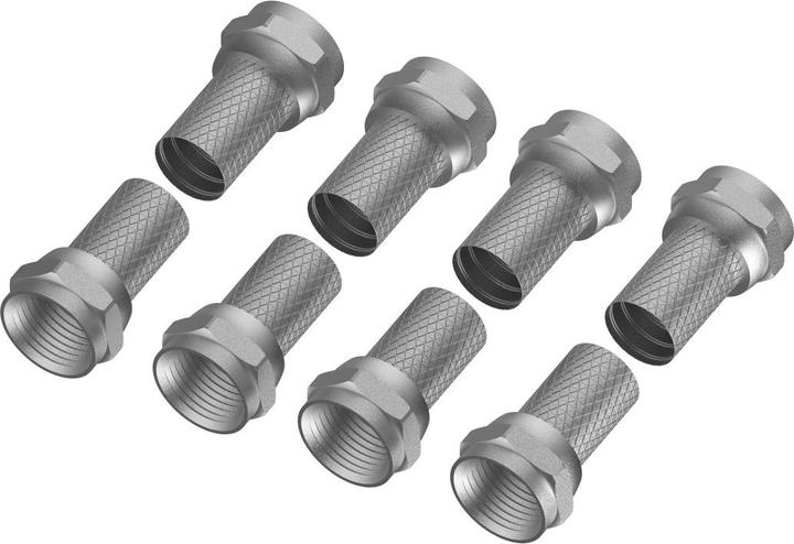 Produktbild Hama F-Stecker, 7,0 mm, schraubbar, 8 Stück (Antennenkabel)