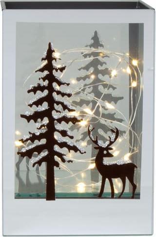 Actual product image MICA Living Glass decoration - deer and tree - with LED - approx. 12 x 12 x 18 cm