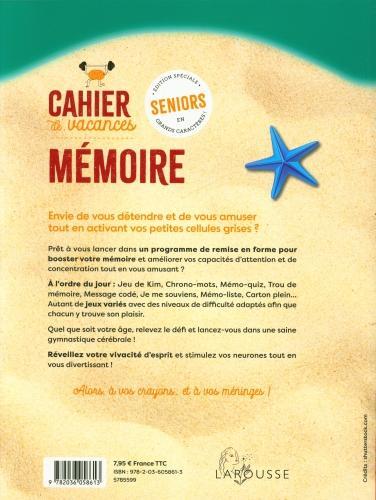 Immagine prodotto Cahier de vacances : 50 jeux pour stimuler sa mémoire (Francese, Collettività, 2024)