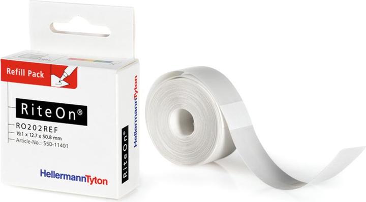 Produktbild HellermannTyton RiteOn® Nachfüllpackung Etiketten je Blatt: 100 RO203REF-100-WH Weiss Inhalt: 100 St.