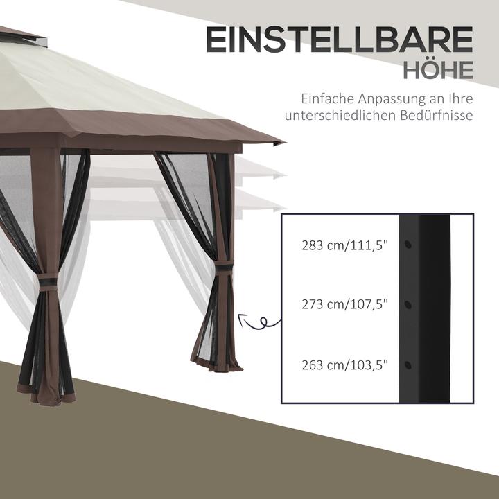 Immagine prodotto Outsunny Padiglione pieghevole con rete (392 cm, 392 cm)
