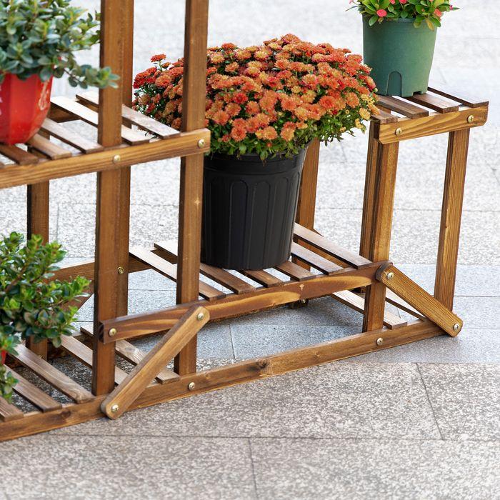 Produktbild Swisshandel24 Pflanzenregal Blumenständer Massivholz 6 Ebenen Vierstufiges Blumenregal Blumentreppe Blumenleiter V
