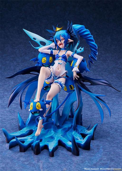 Actual product image Amakuni Bombergirl statuette PVC 1/7 Aqua Lewysia Aquablue Vampire Negligee Ver. 25 cm