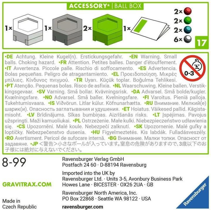 Actual product image Ravensburger GraviTrax Accessory Ball Box