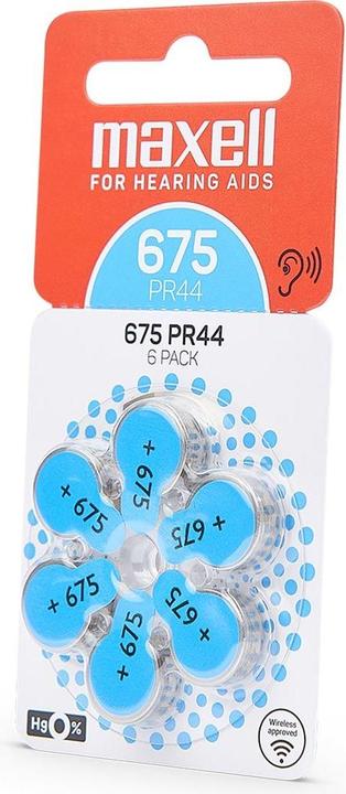 Produktbild Maxell 675 (PR44) - 60 Hörgerätebatterien (60 Stk., A675, 620 mAh)