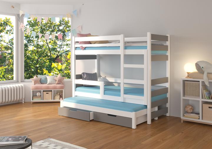 Produktbild ADRK Furniture Etagenbett verdreifachen mit Matratzen KARLO