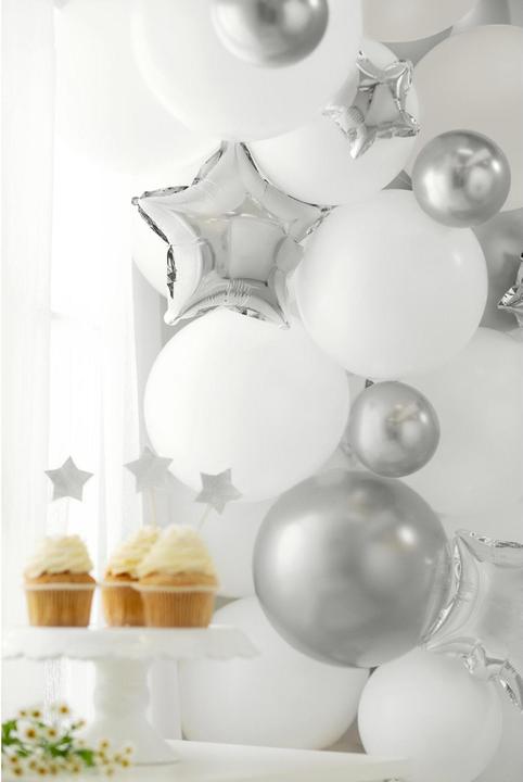 Immagine prodotto Partydeco Palloncino Argento lucido, Ø 12 cm, 50 pz. (50 x)