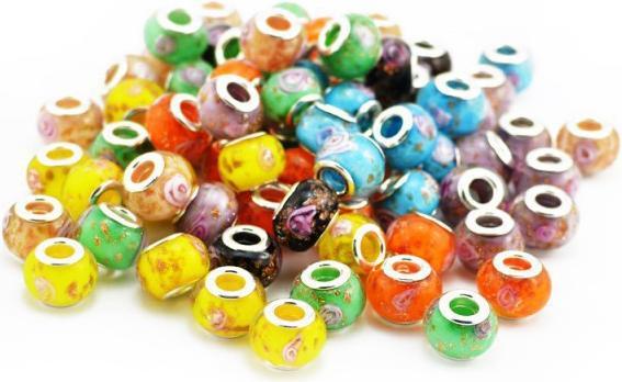Image du produit Hermex Verre Bead Perle argenté 925 - Jaune (Argent 925, Verre)