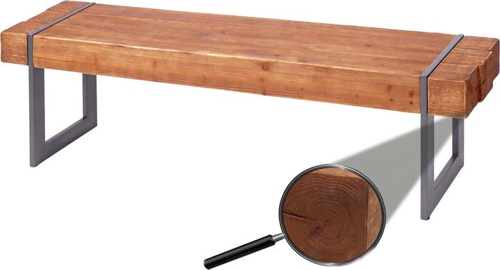 Produktbild Swisshandel24 Sitzbank, Esszimmerbank Bank, Tanne Holz rustikal massiv - braun 160cm (160 cm)