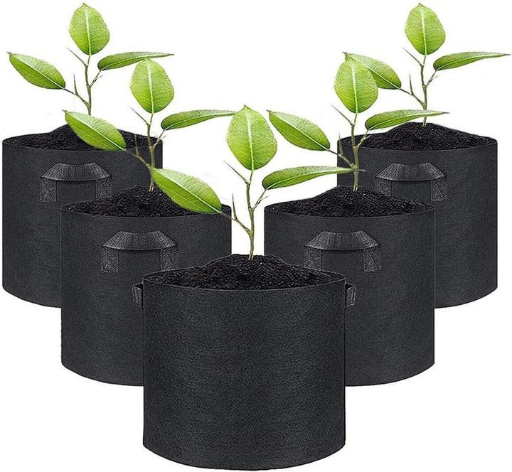 Produktbild König Design 1 - 50 Pflanzbehälter Pflanzsack Kartoffelsack Pflanztasche Tragbar Pflanzbeutel (22 cm)