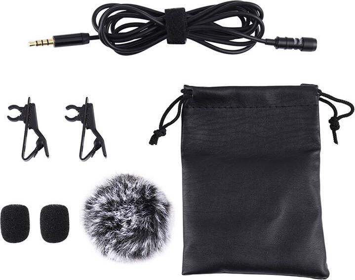 Puluz Jack Lavalier Wired Condenser Recording Microphone 1.5m jack 3.5mm PU424