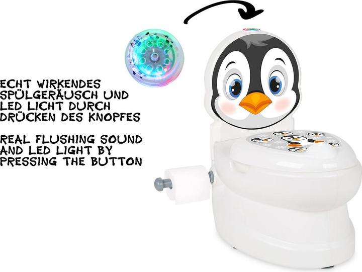Actual product image Jamara My Little Toilet Penguin with Flushing Sound and Toilet Paper Holder