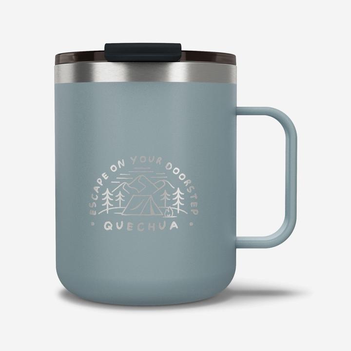 Quechua Tasse isolierend Edelstahl Camping Wandern Trekking - Mug 900 0,35 l blau