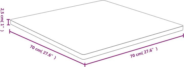 Actual product image VidaXL Douglas (70 x 70 x 2.5 cm)