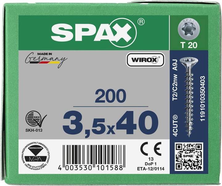 Produktbild Spax Universalschrauben 3.5 x 40 mm, 200 Stück (200 Schrauben pro Stück)