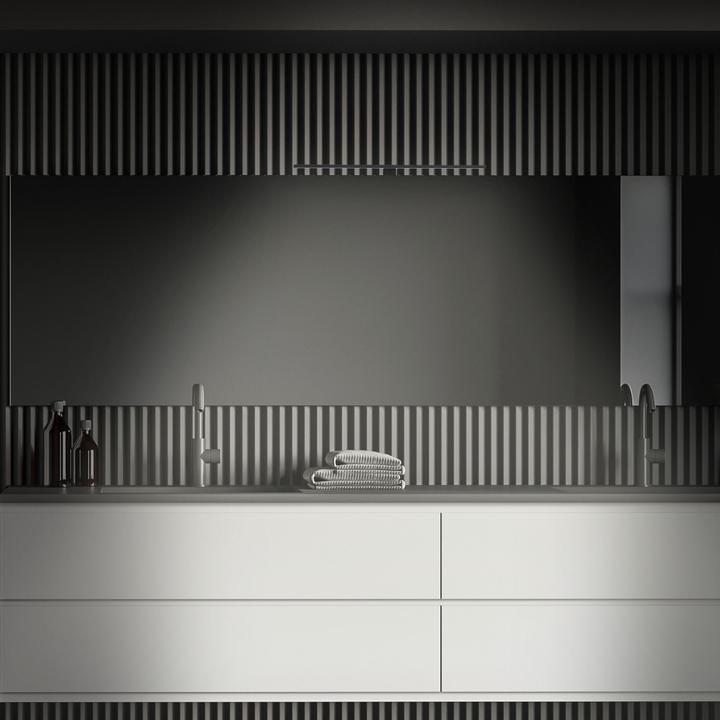 Actual product image Briloner LED mirror light, black, 1xLED platinum/8W (780 lm)